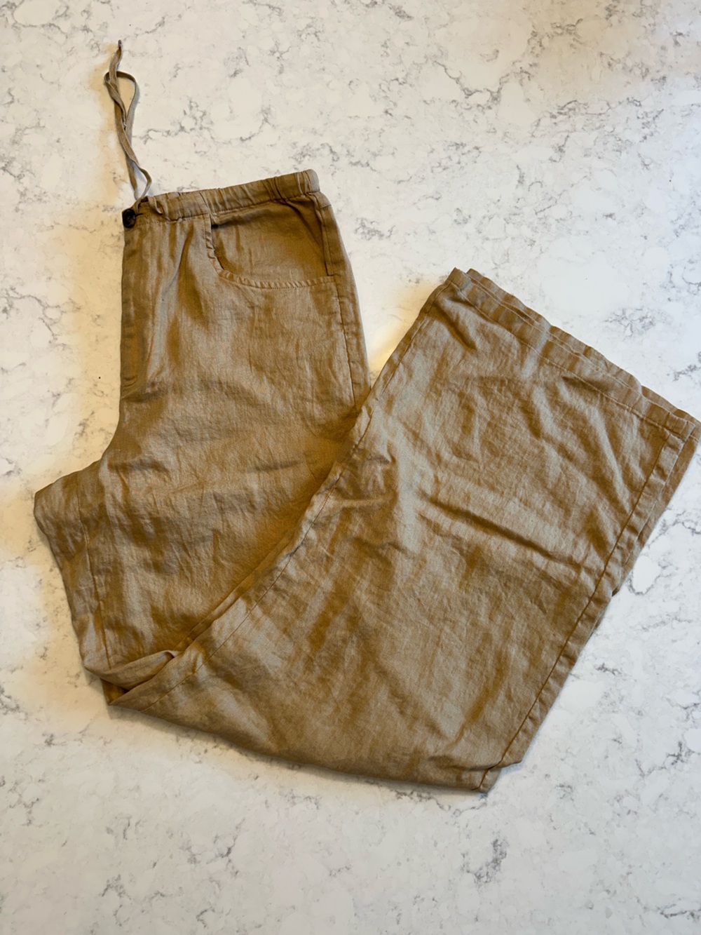 Banana Republic women's Linen-Blend Drawstring Shorts in Tan
